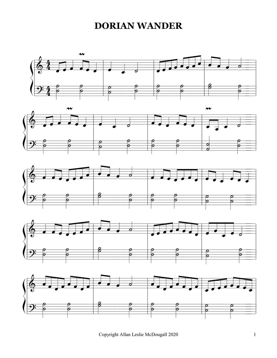 Dorian wander Piano Method scores gallery preview page 1