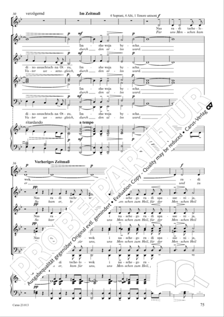 Liturgy of St. John Chrysostom op. 31 for mixed choir a cappella (Chrysostomos-Liturgie op. 31 fur Chor a cappella mit singbarem deutschem Text) A Cappella scores gallery preview page 97