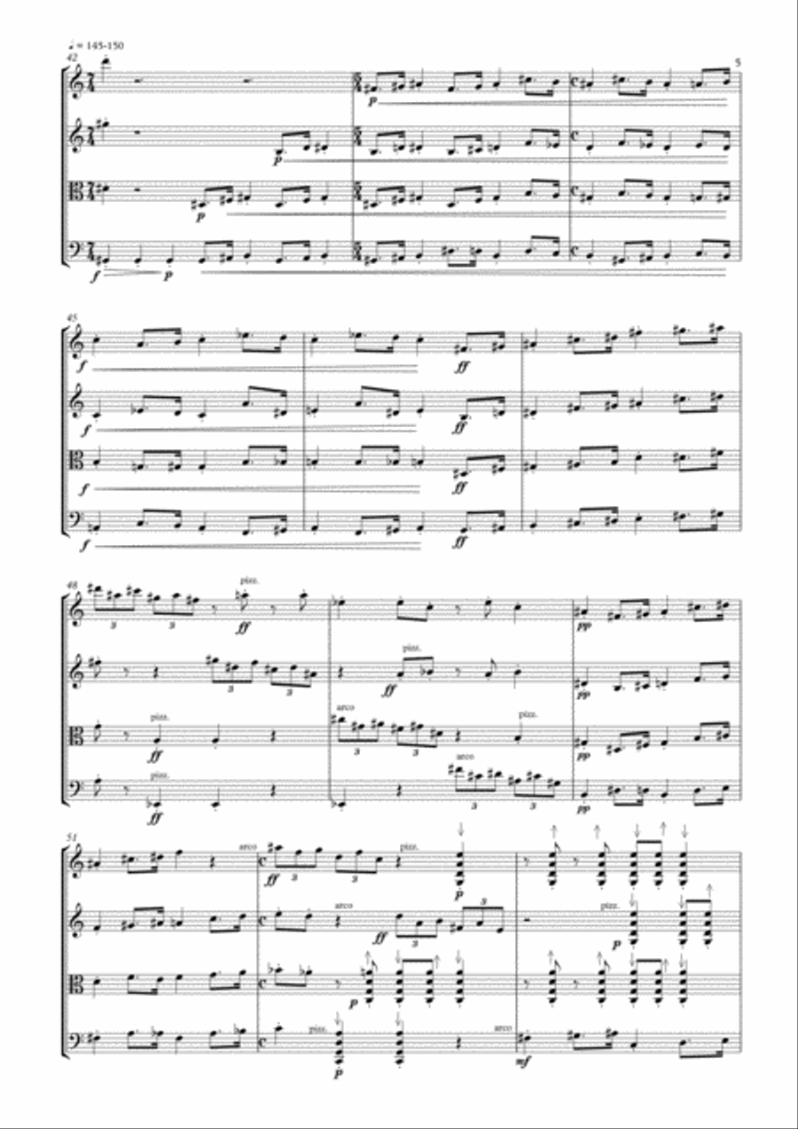 String Quartet for Béla Bartók String Quartet scores gallery preview page 5