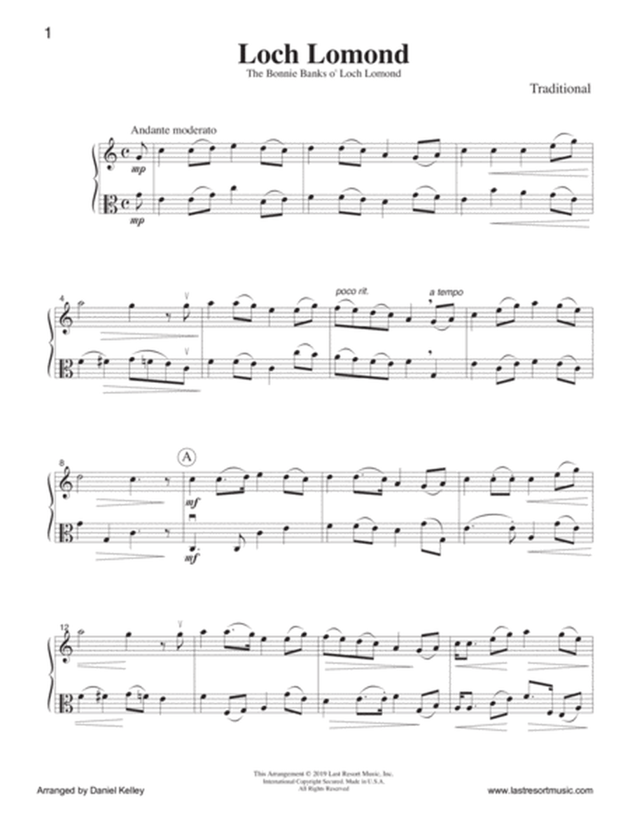 Loch Lomond for Flute or Oboe or Violin & Viola Duet - Music for Two image number null