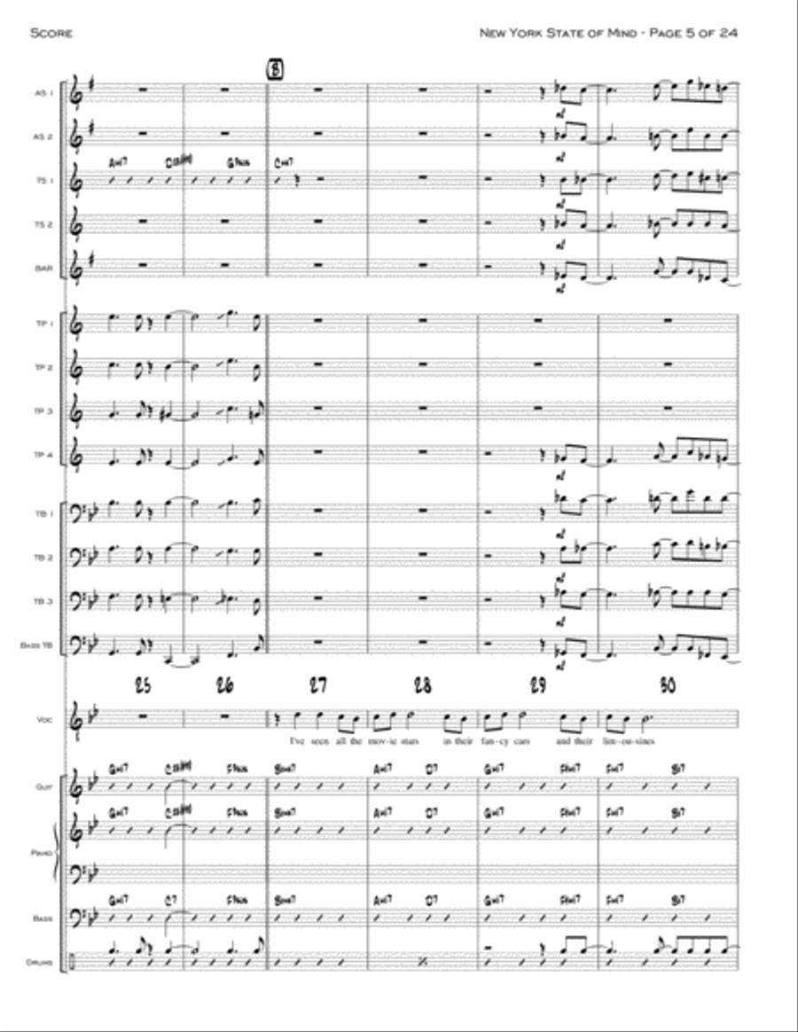 New York State Of Mind Jazz Ensemble scores gallery preview page 5