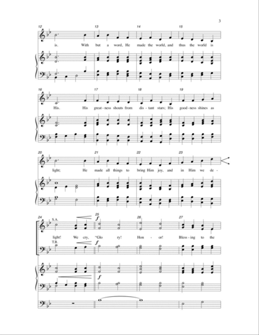 Give Him Glory! Give Him Glory! 4-Part scores gallery preview page 2