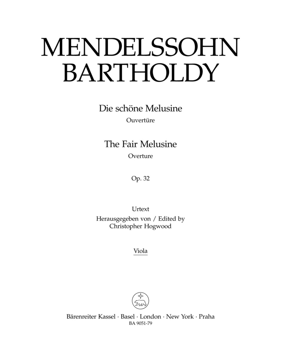 Die schöne Melusine, op. 32 Viola scores gallery preview page 1