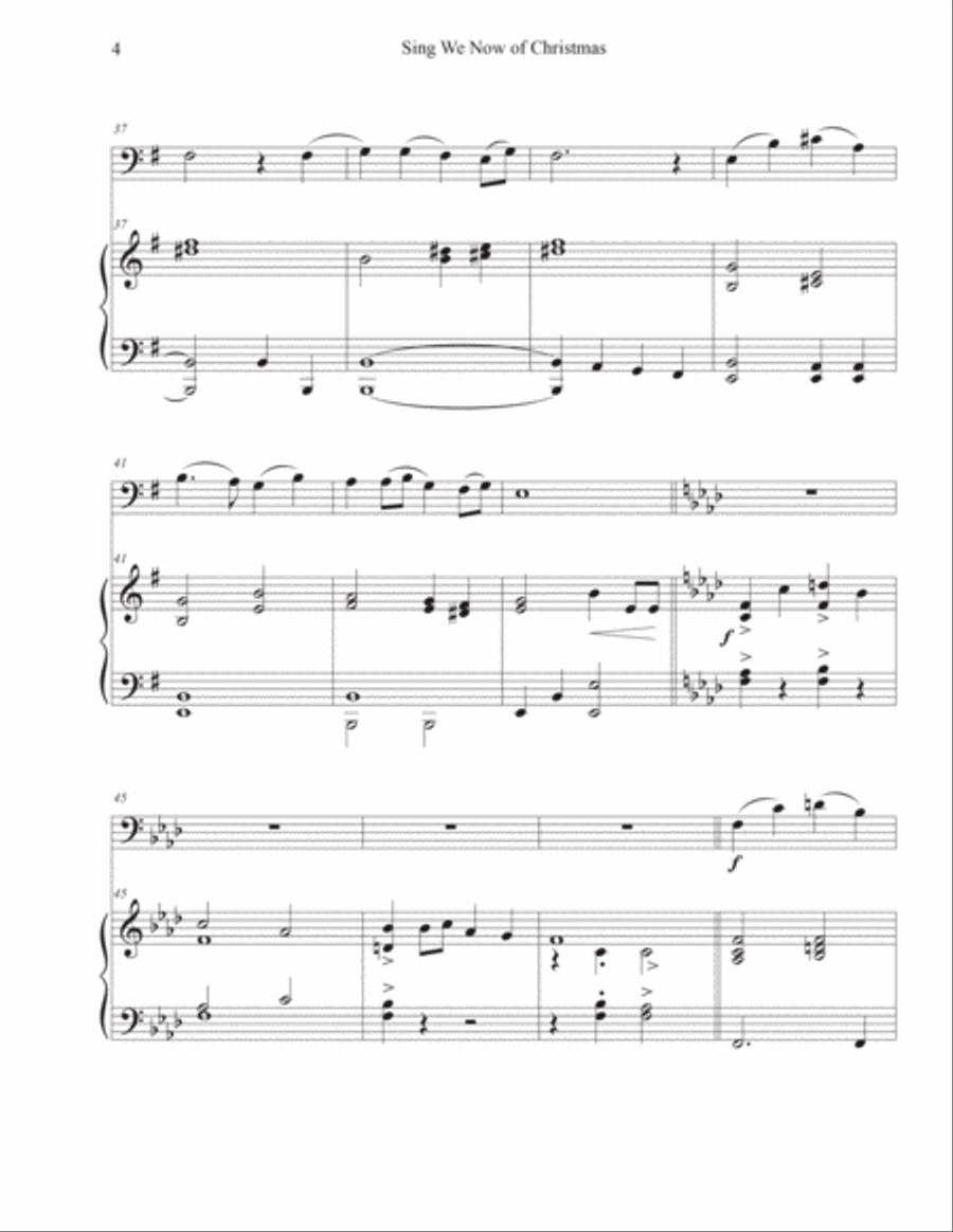 Sing We Now of Christmas (Cello-Piano) Piano scores gallery preview page 4