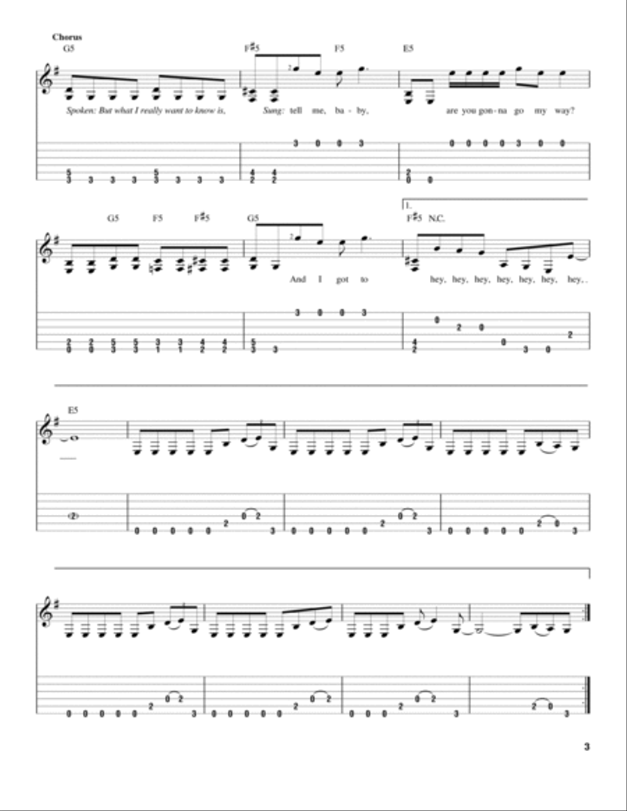Are You Gonna Go My Way Acoustic Guitar scores gallery preview page 3