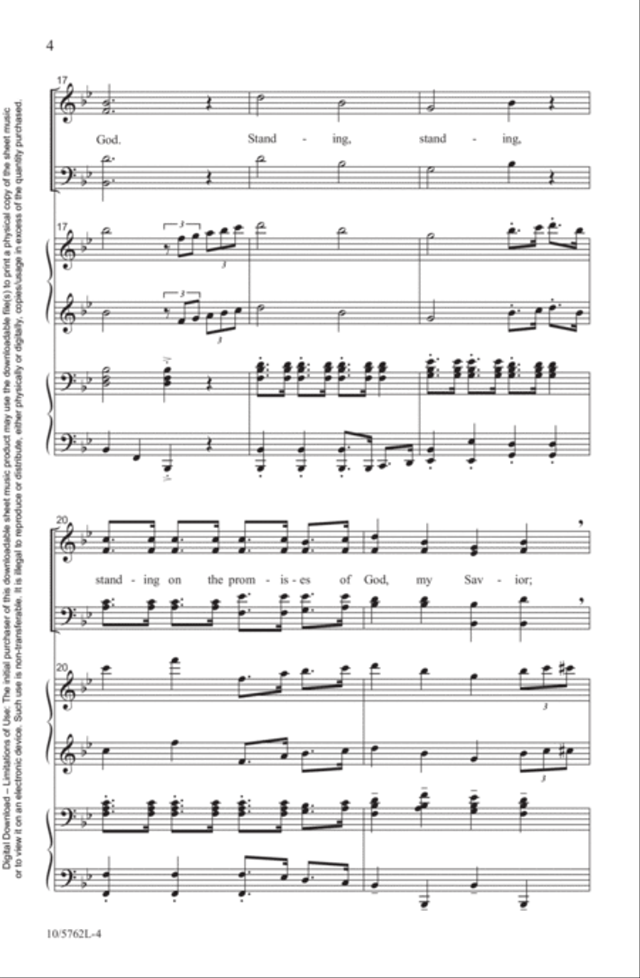 Standing on the Promises Standing on the Promises 4-Part scores gallery preview page 4