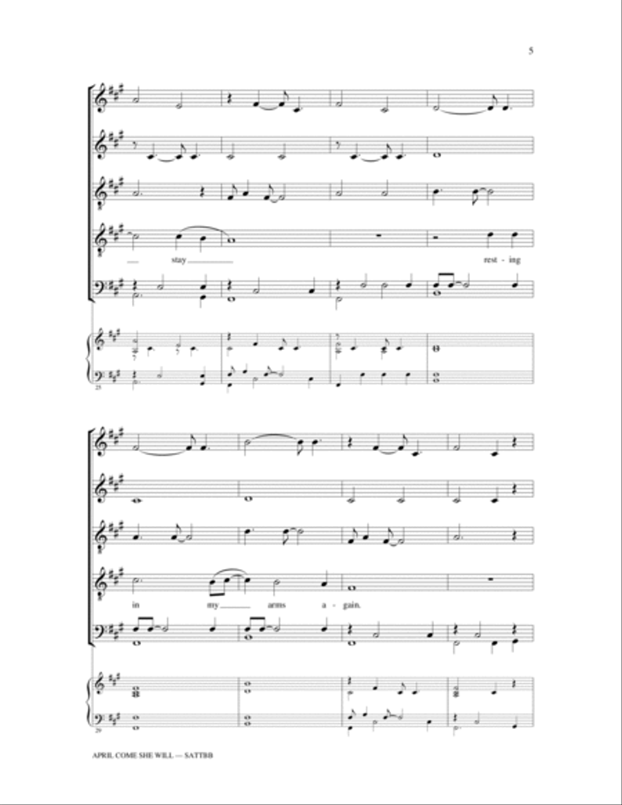 April Come She Will 4-Part scores gallery preview page 4