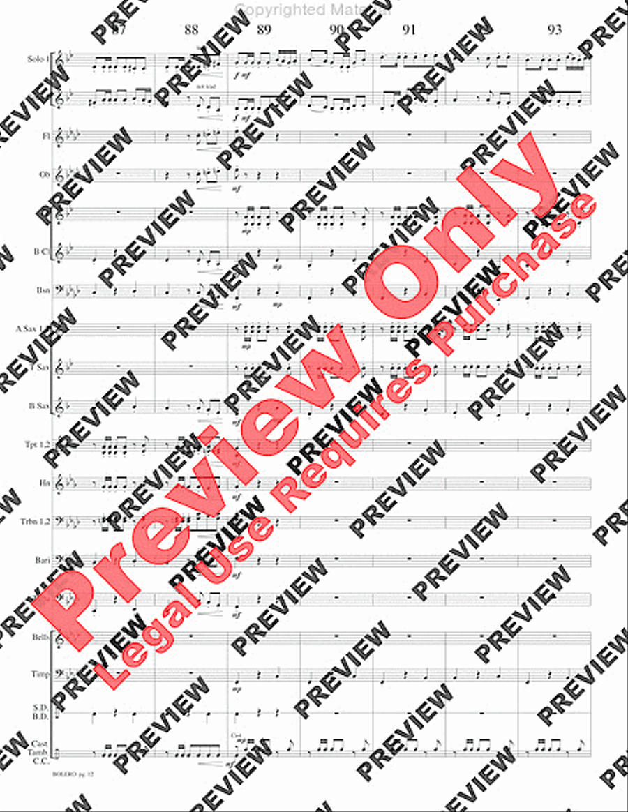 Bolero Concert Band scores gallery preview page 15