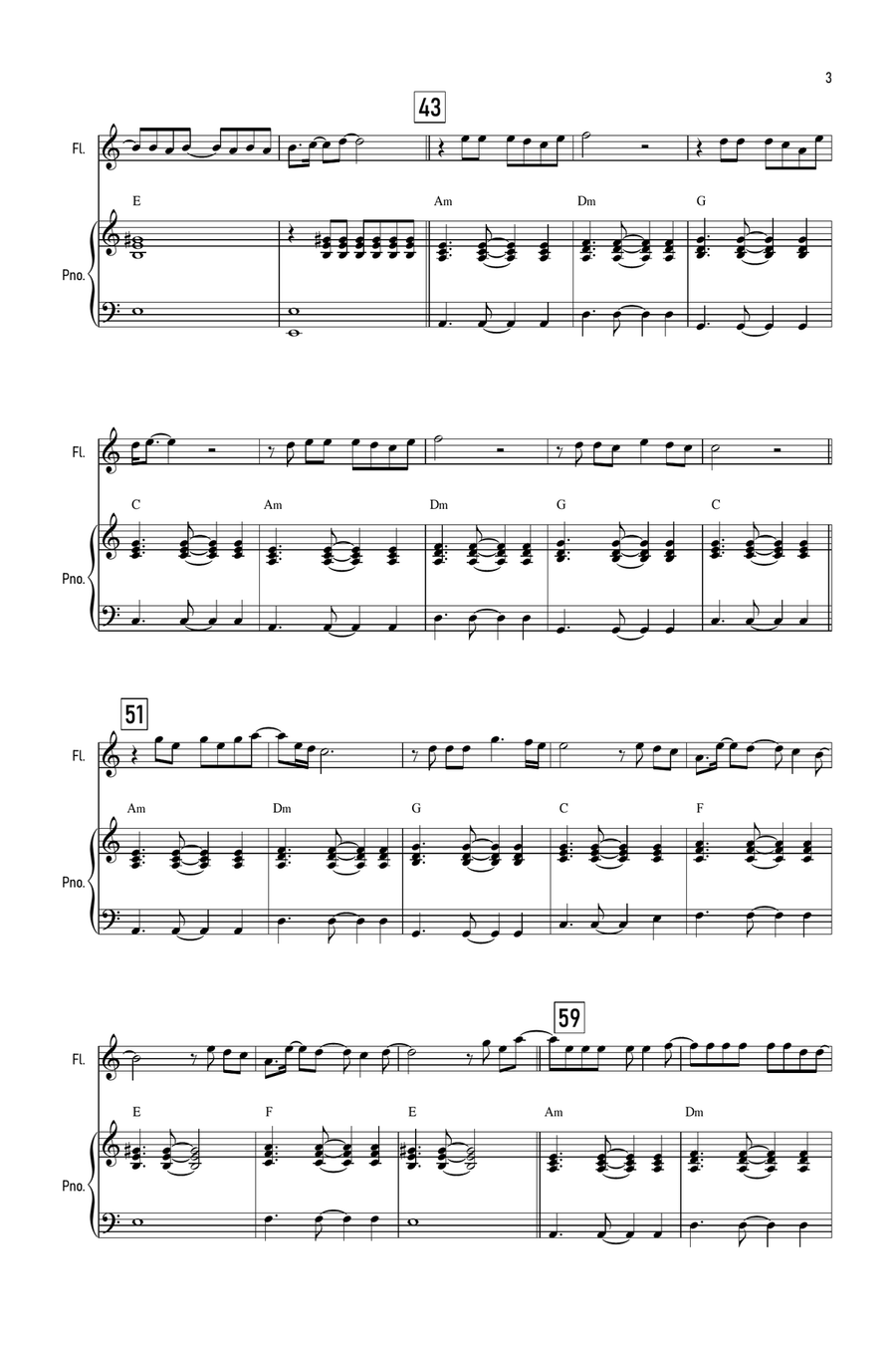 Flowers Flute Solo scores gallery preview page 3