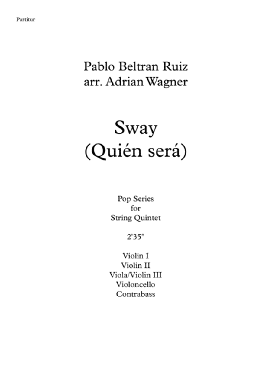 Sway (Quien Sera) String Quintet scores gallery preview page 2
