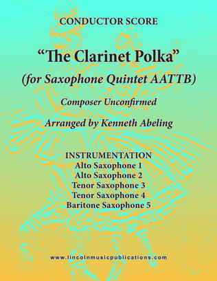 Book cover for Clarinet Polka (for Saxophone Quintet AATTB)