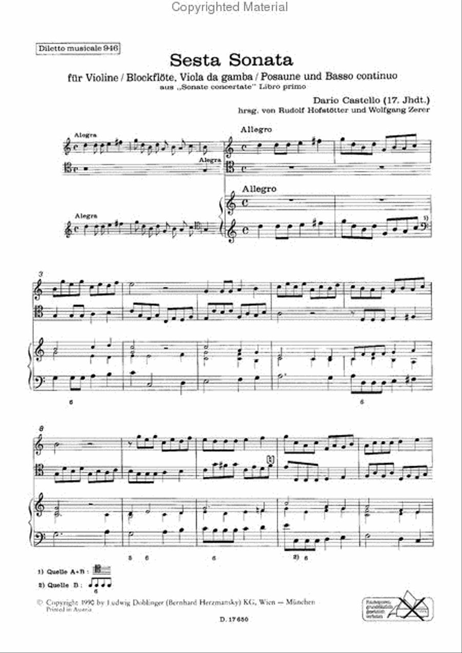 Sesta Sonata in G Sesta Sonata in G Piano scores gallery preview page 2