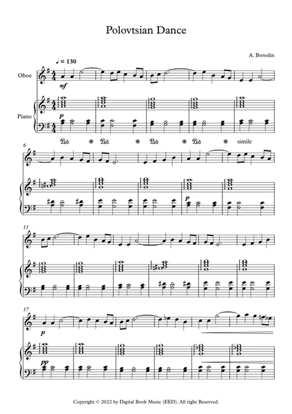 Polovtsian Dance - Alexander Borodin (Oboe + Piano) image number null