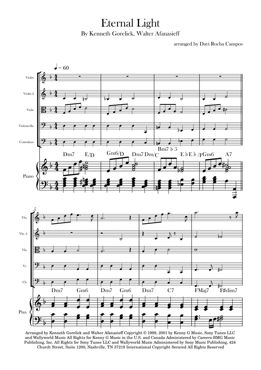 Eternal Light String Quintet scores gallery preview page 1