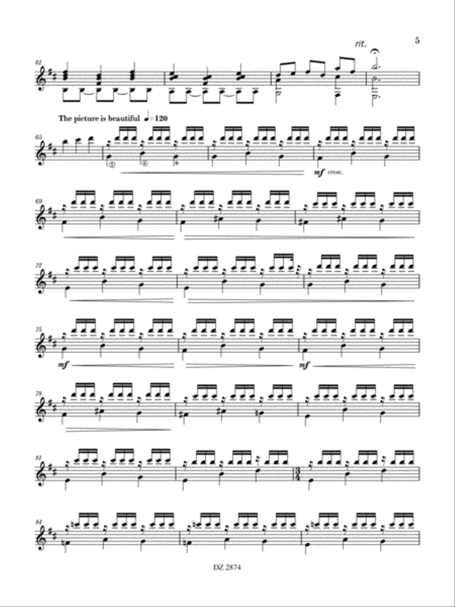 Picture on a Train Classical Guitar scores gallery preview page 5