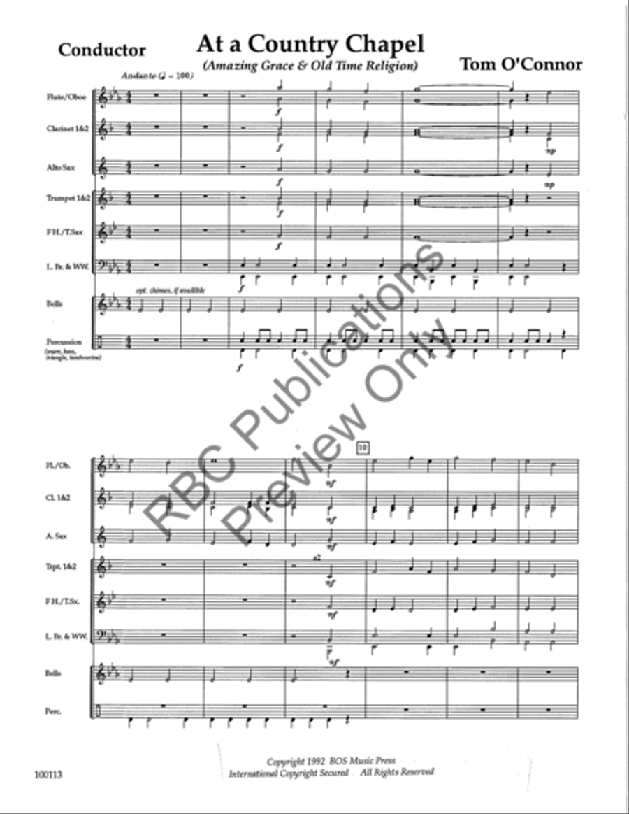 At A Country Chapel (Score) Concert Band scores gallery preview page 3
