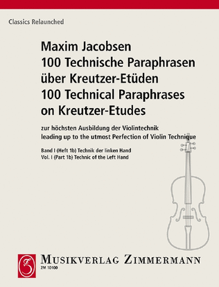 Book cover for 100 Technical Paraphrases on Kreutzer-Etudes