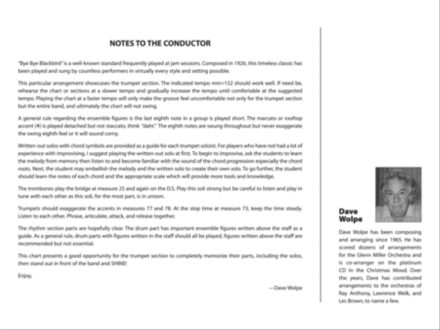 Bye Bye Blackbird Bye Bye Blackbird Jazz Ensemble scores gallery preview page 3