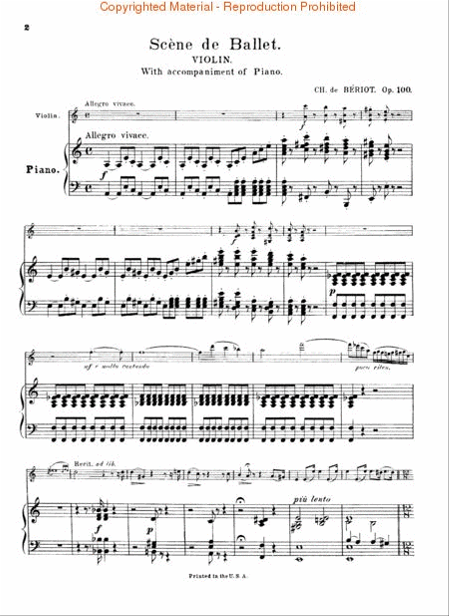 Scène de Ballet, Op. 100 Violin Solo scores gallery preview page 3
