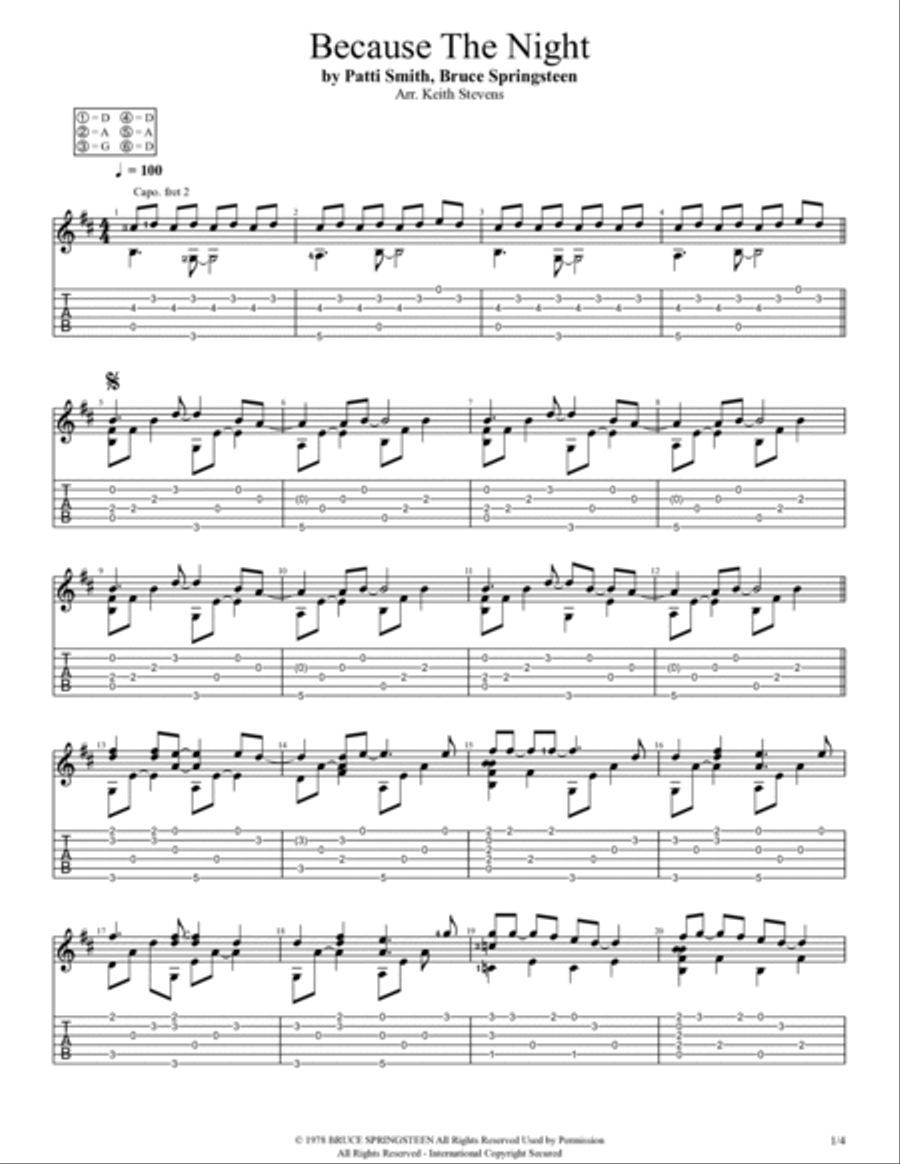 Because The Night Electric Guitar scores gallery preview page 2