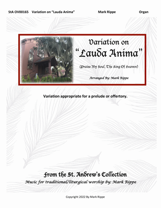 Book cover for Variation on "Lauda Anima" (Praise My Soul, The King Of Heaven) StA OV00165