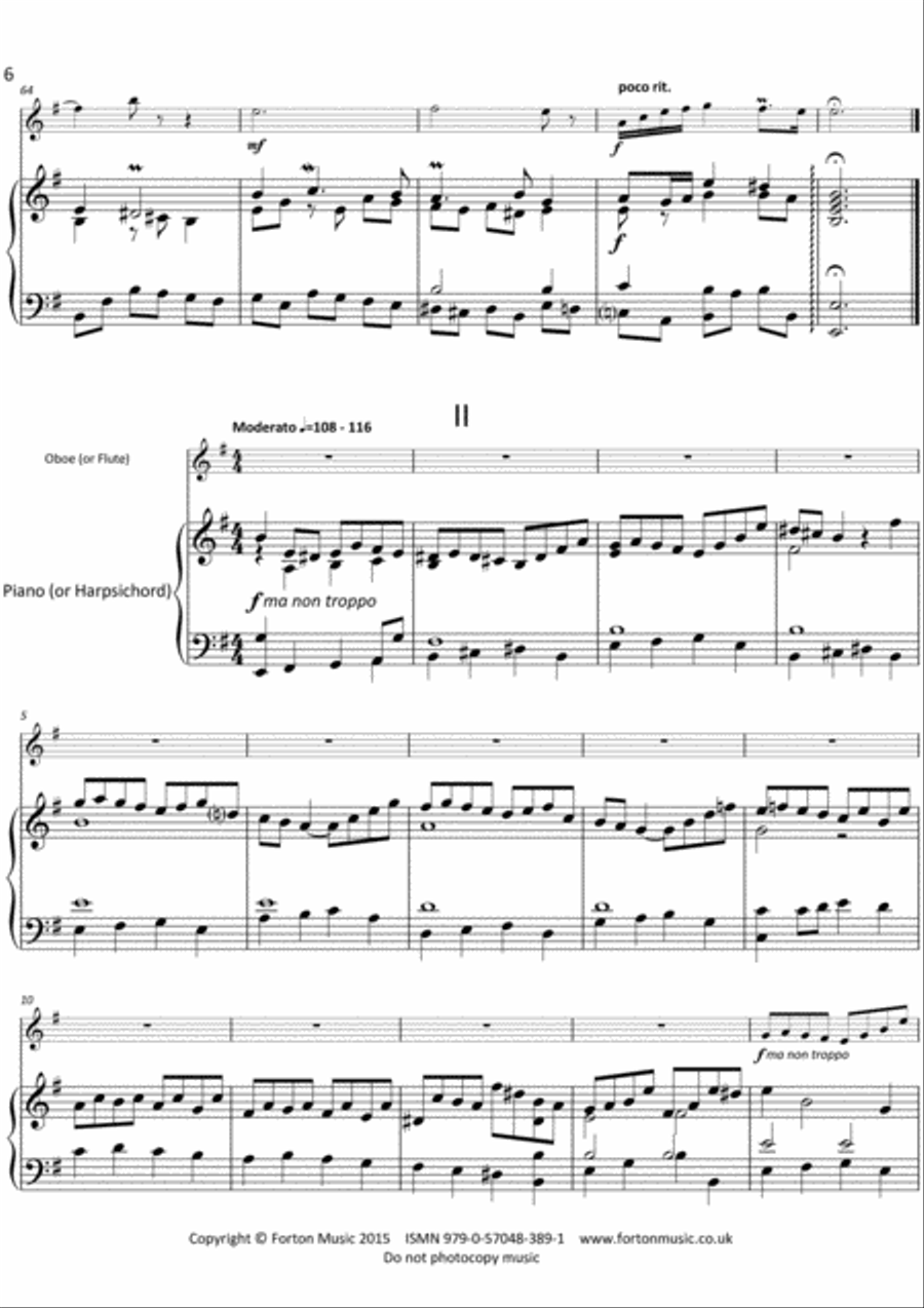 2nd Oboe Sonata Oboe Solo scores gallery preview page 6