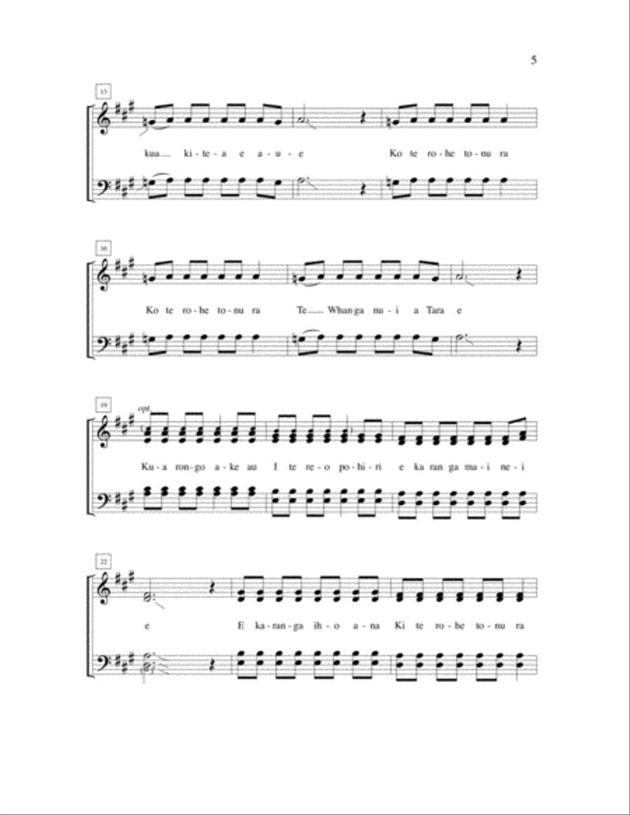 Kua Rongo Mai Koe 4-Part scores gallery preview page 3
