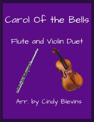 Book cover for Carol of the Bells, for Flute and Violin