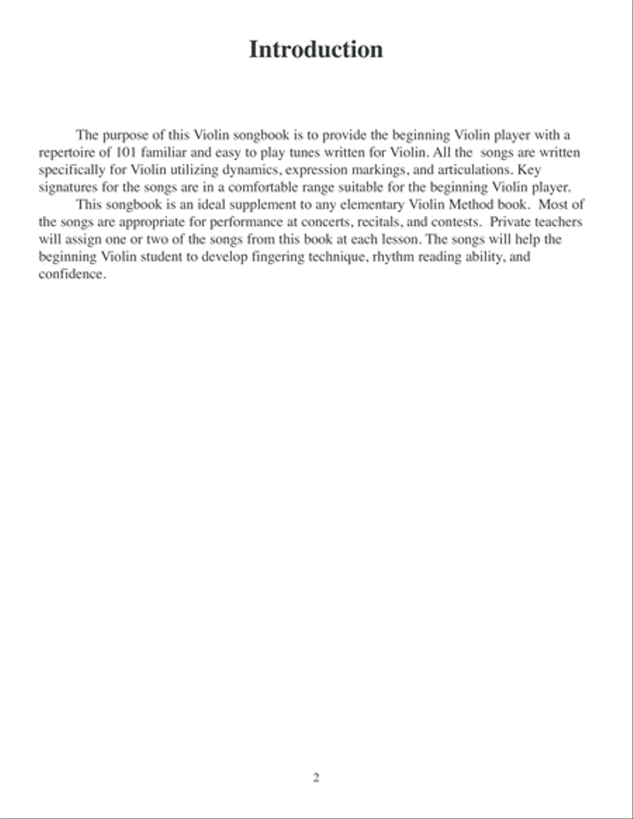 101 Easy Songs for Violin Violin Solo scores gallery preview page 3