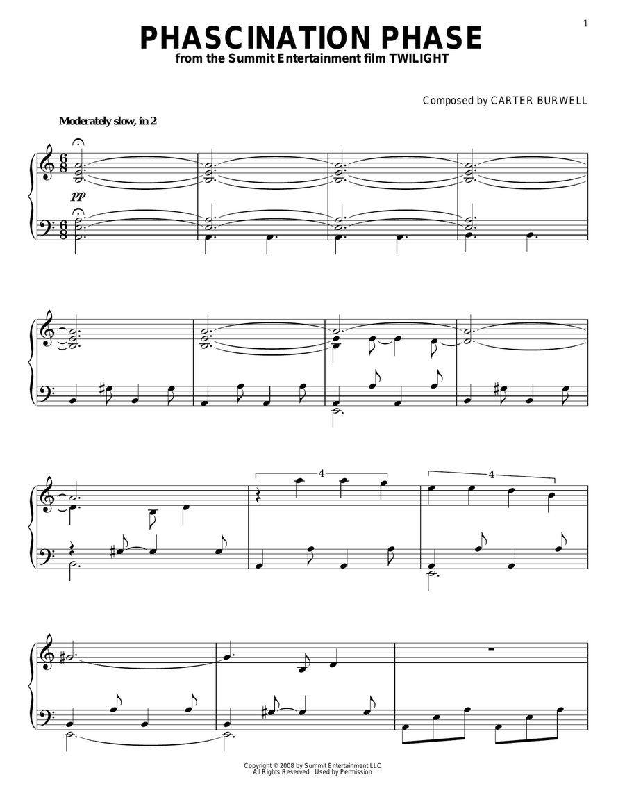 Phascination Phase Piano Solo scores gallery preview page 1