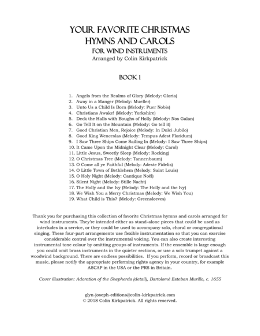 Your Favorite Christmas Hymns and Carols for Wind Instruments Book 1 Concert Band scores gallery preview page 2