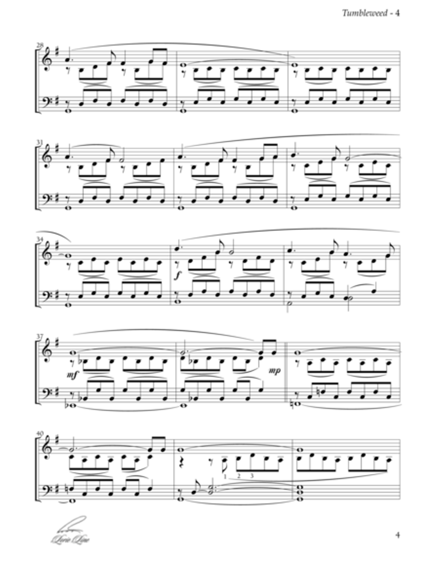 Tumbleweed Piano Solo scores gallery preview page 4