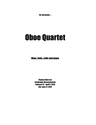 Oboe Quartet (2016) for oboe, viola, cello and piano