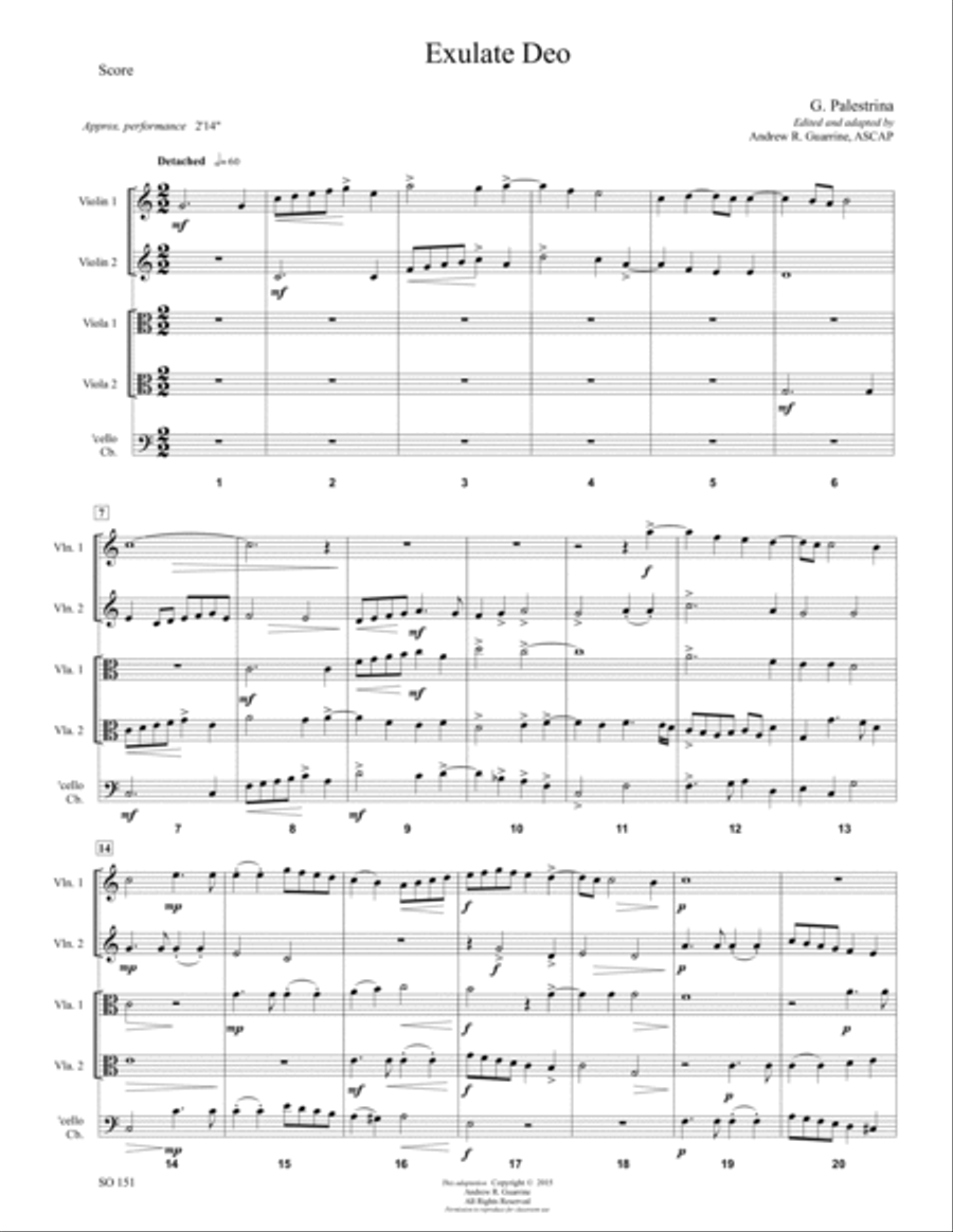 Exulate Deo Exulate Deo String Orchestra scores gallery preview page 2