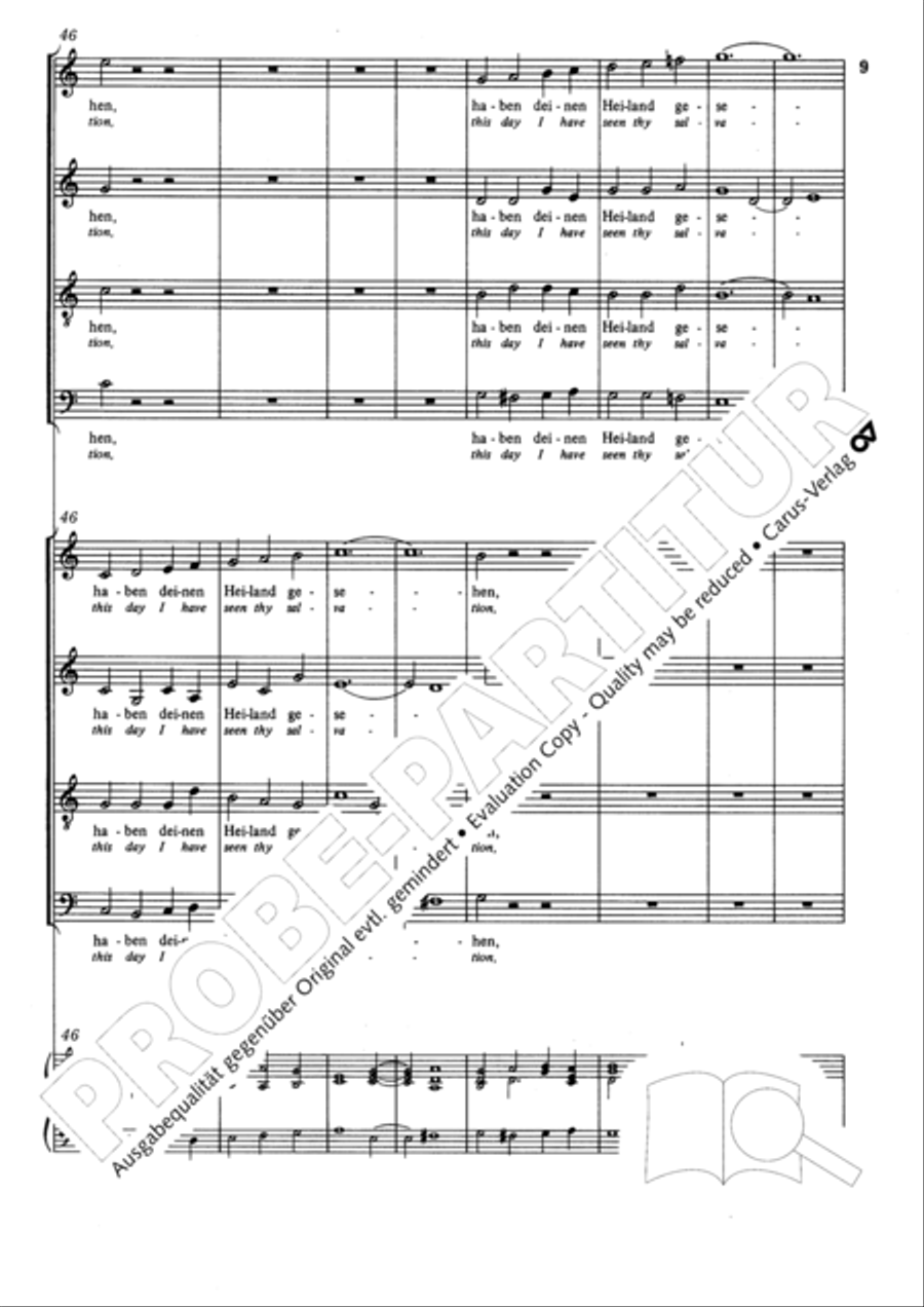 Lord, now lettest thou thy servant depart (Herr, nun lassest du deinen Diener) 4-Part scores gallery preview page 10