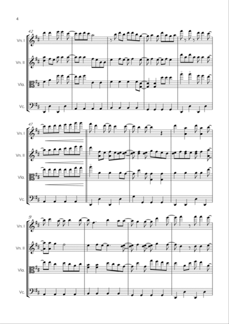 Friday I'm In Love String Quartet scores gallery preview page 4