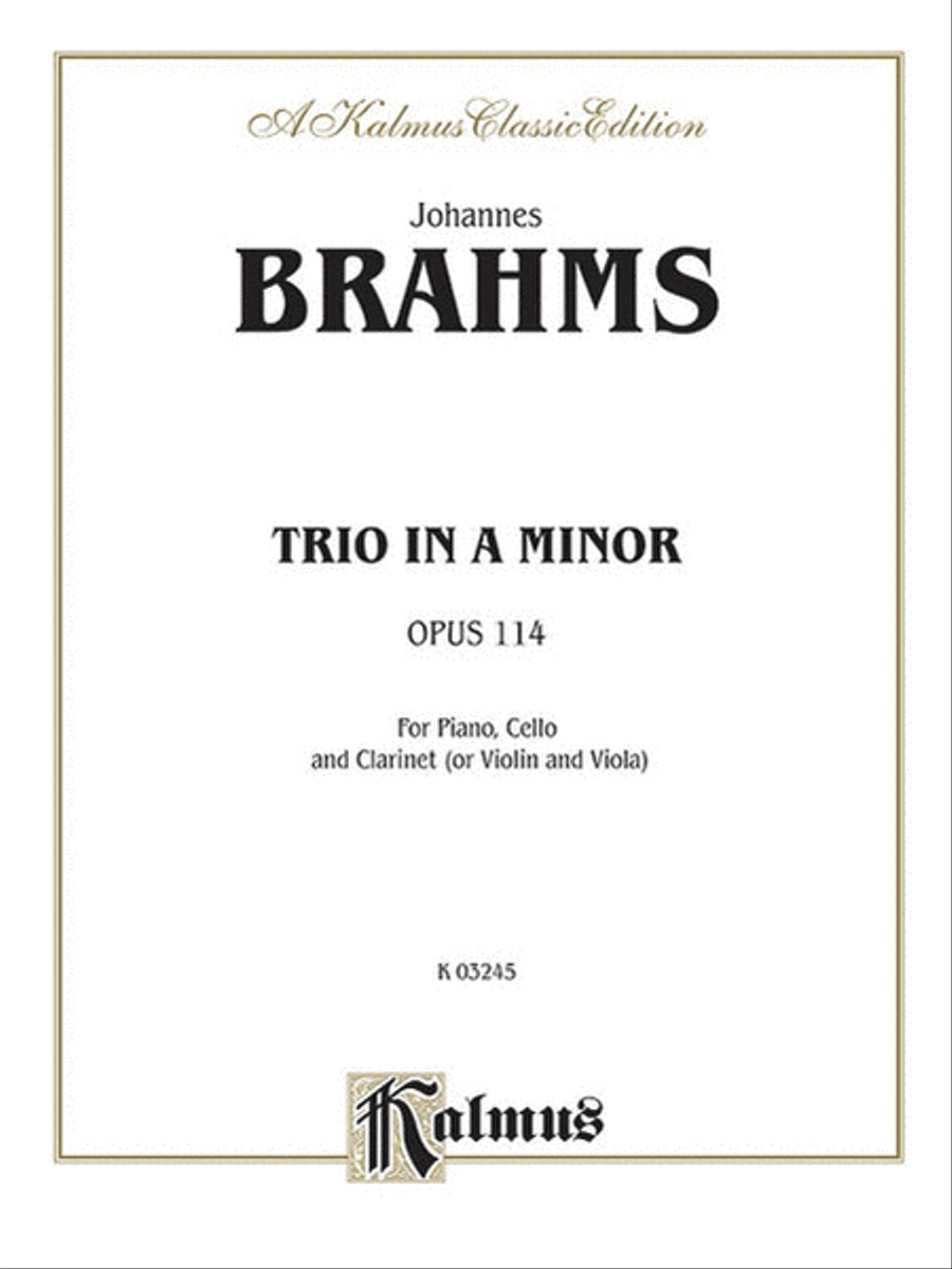 Book cover for Trio in A Minor, Op. 114