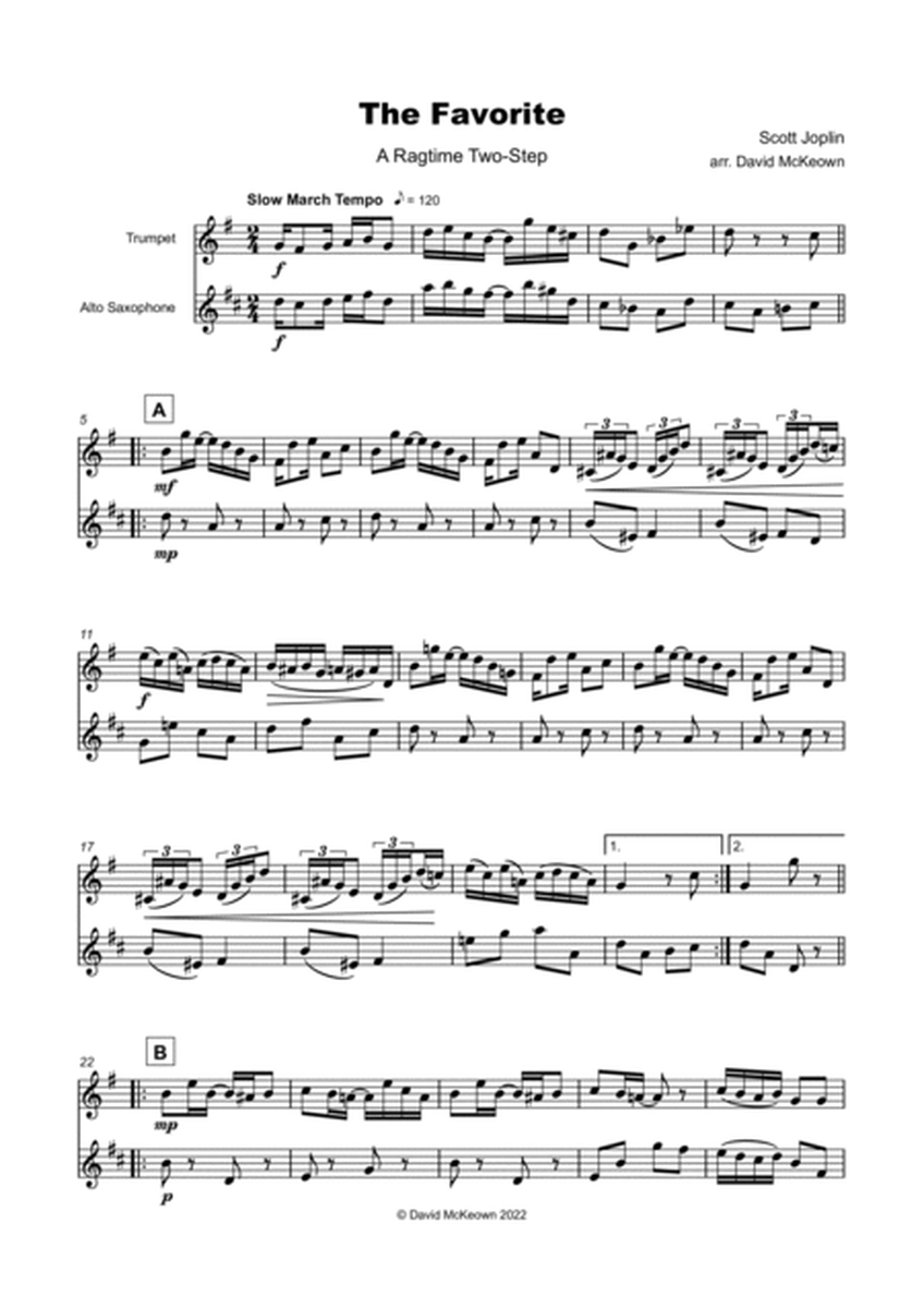 The Favorite, Two-Step Ragtime for Trumpet and Alto Saxophone Duet
