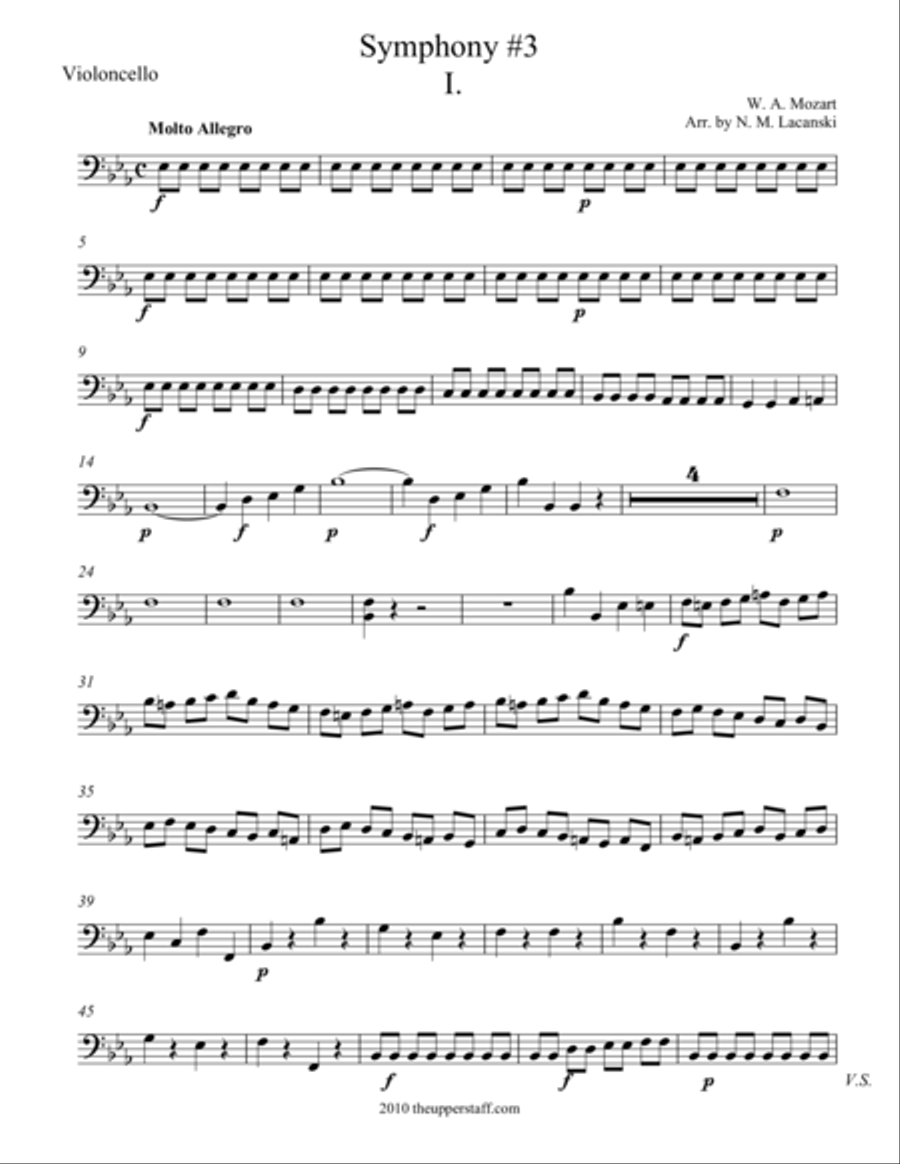 Symphony #3 Movement I. String Quartet scores gallery preview page 1