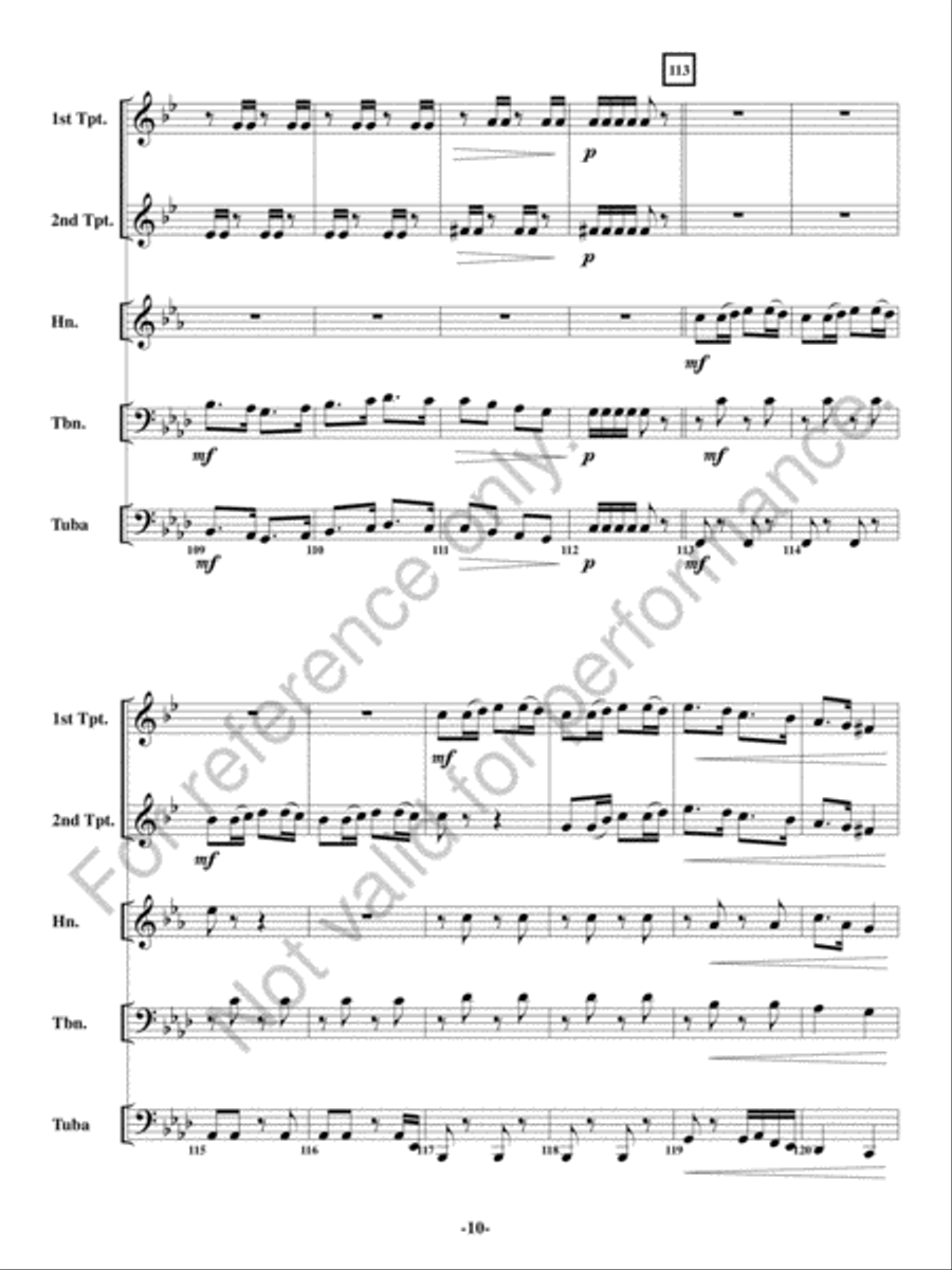 Malevolent March Brass Quintet scores gallery preview page 11
