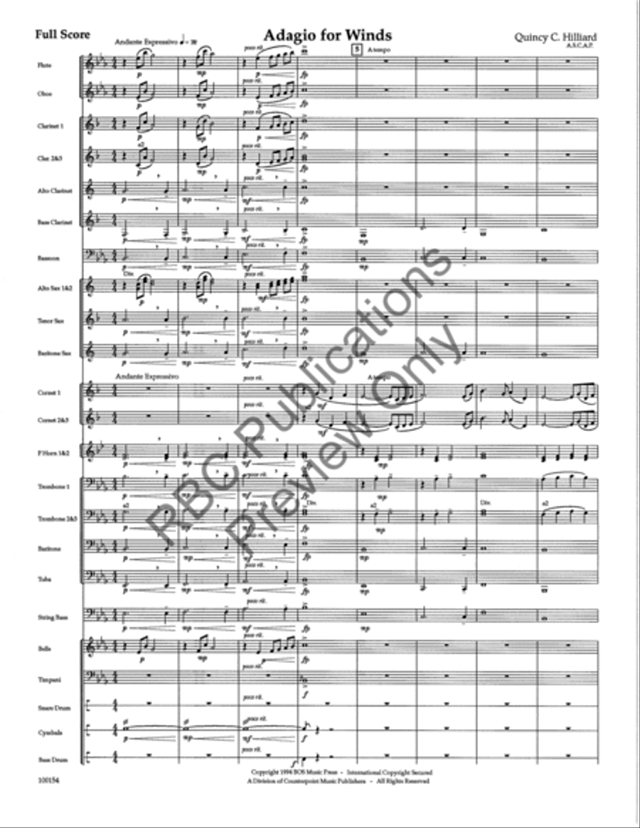Adagio For Winds Concert Band scores gallery preview page 4