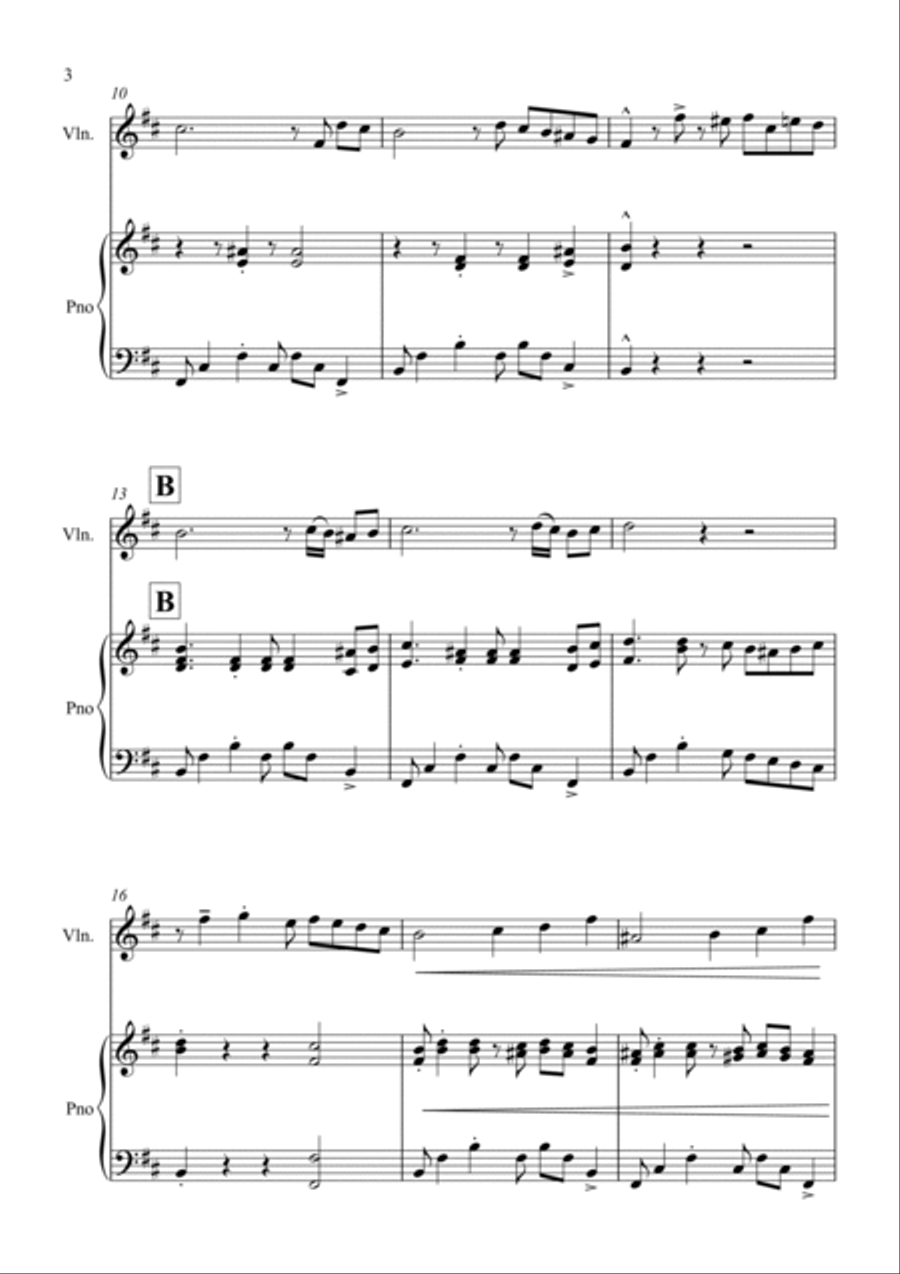 Fur Elise - a Jazz Arrangement for Violin and Piano Violin Solo scores gallery preview page 4