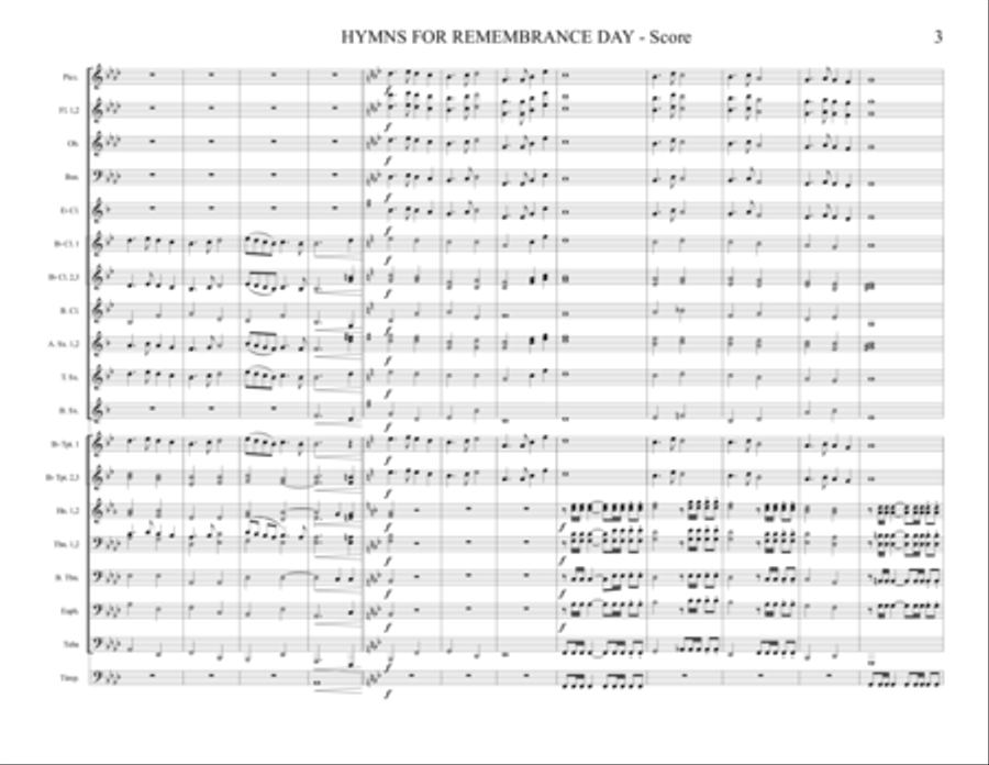 Hymns for Remembrance Day Marching Band scores gallery preview page 4
