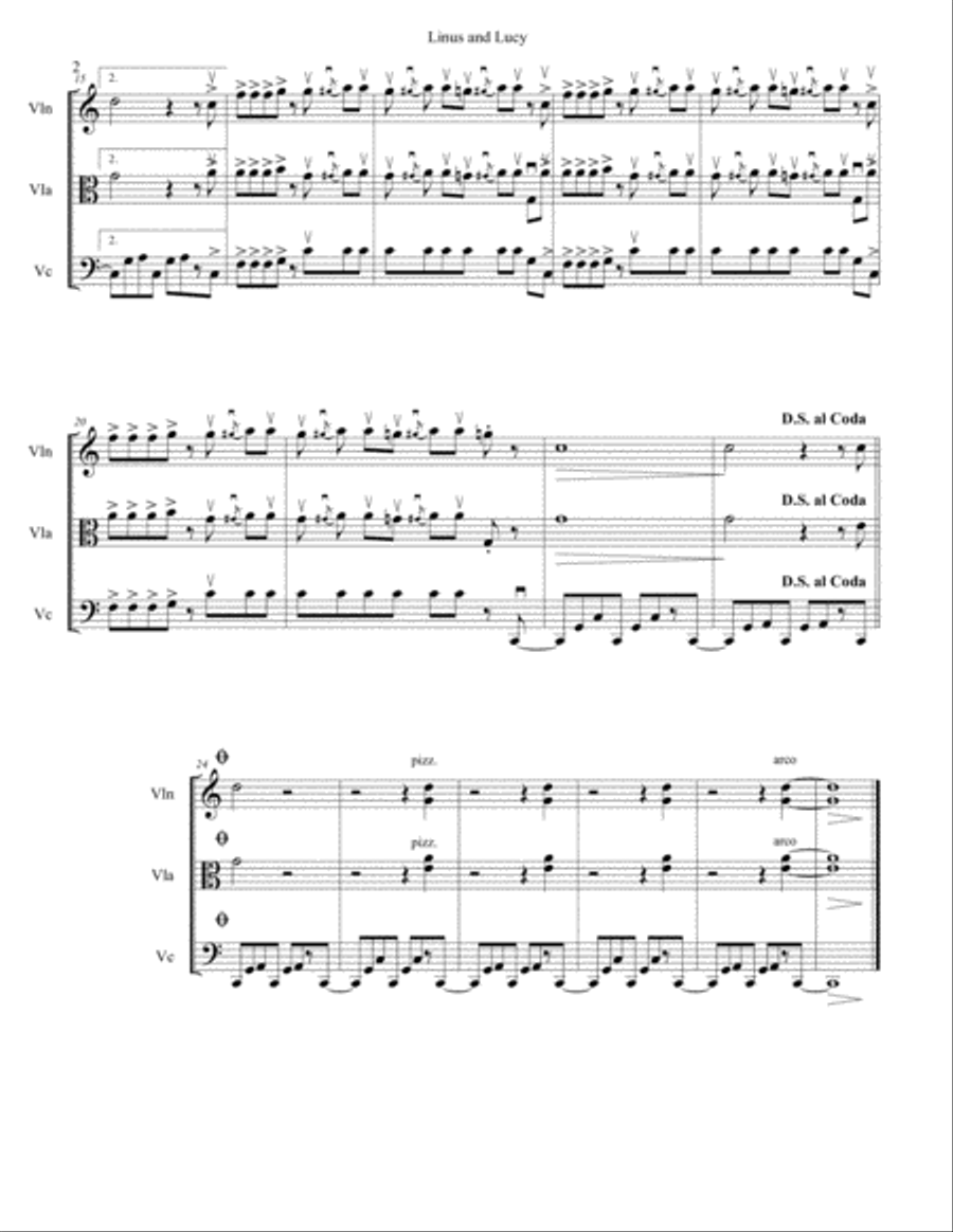 Linus And Lucy String Trio scores gallery preview page 2
