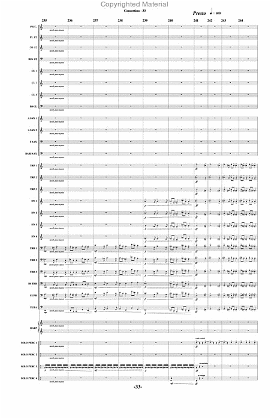 Concertino for 4 Percussion Concertino for 4 Percussion Concert Band scores gallery preview page 34