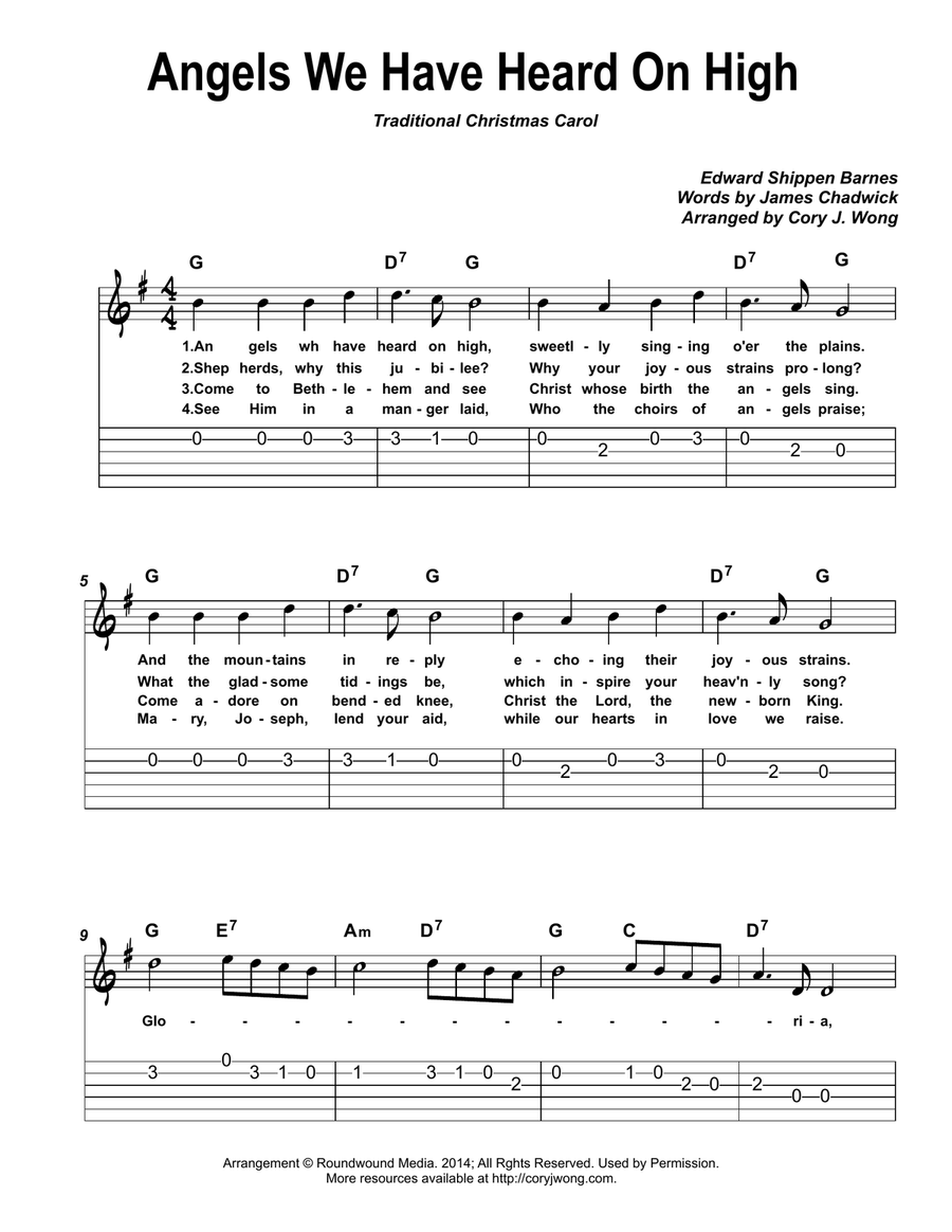 The Definitive Easy Guitar Christmas BOOK (Beginner with/TAB and chords) Guitar Tablature scores gallery preview page 2