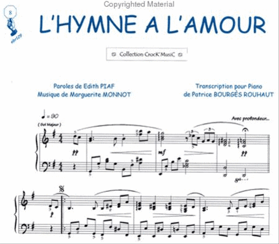 L'hymne à l'amour (Collection CrocK'MusiC) Piano Solo scores gallery preview page 2