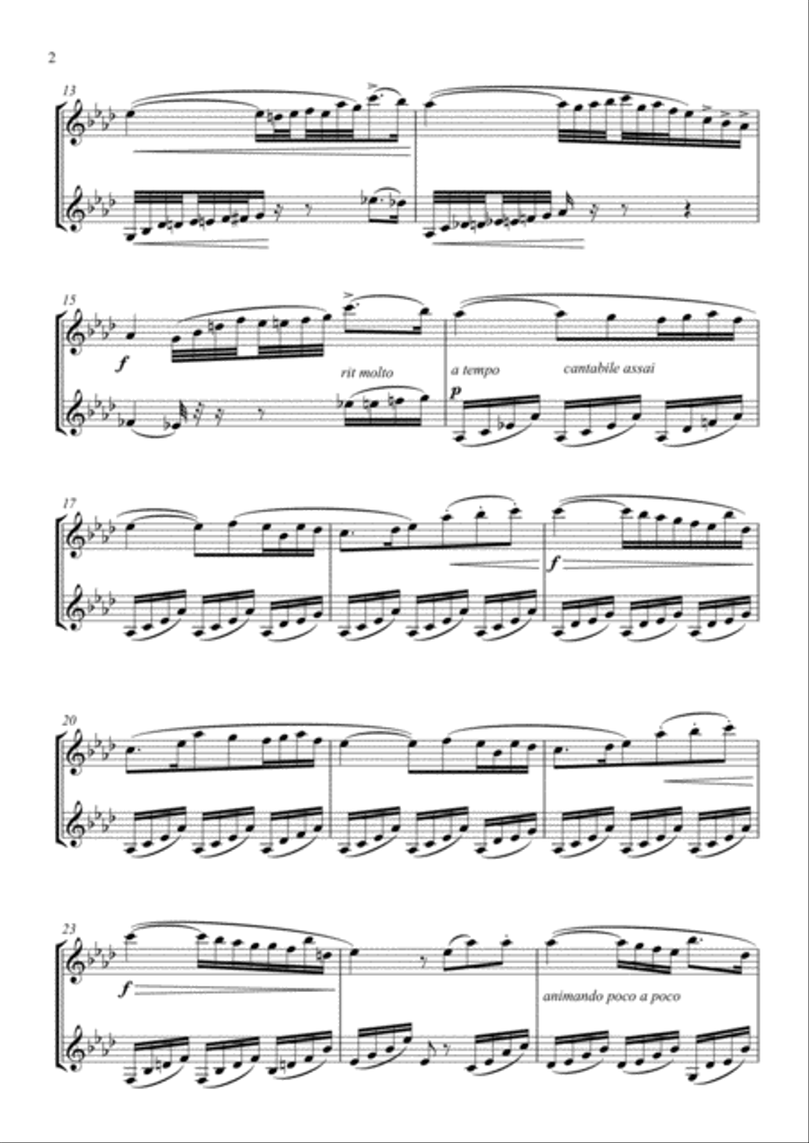 Largo appassionato Clarinet Duet scores gallery preview page 2