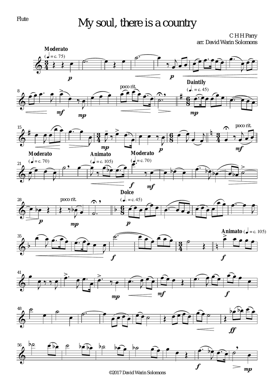My soul, there is a country for wind quartet Woodwind Quartet scores gallery preview page 5