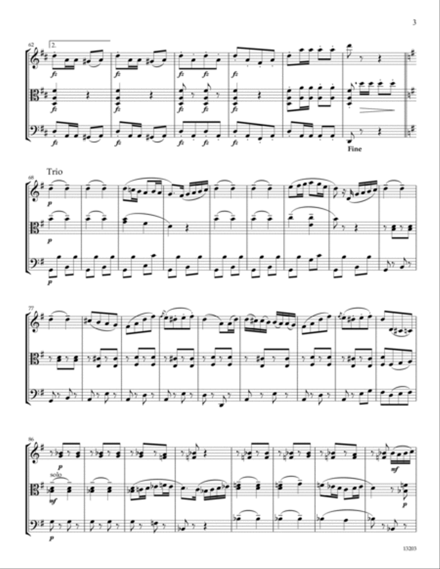 Marche Militaire #1 String Trio scores gallery preview page 3